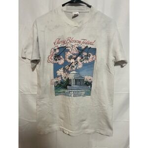 Vintage 90s Cherry Blossom Festival T Shirt USA Single Stitch Medium